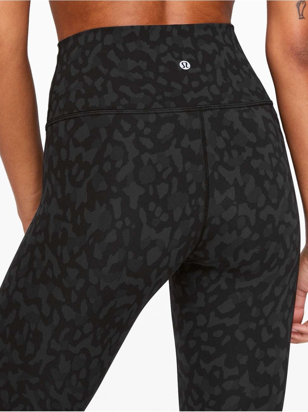 lululemon Black Charcoal Leopard Print High-Rise Leggings